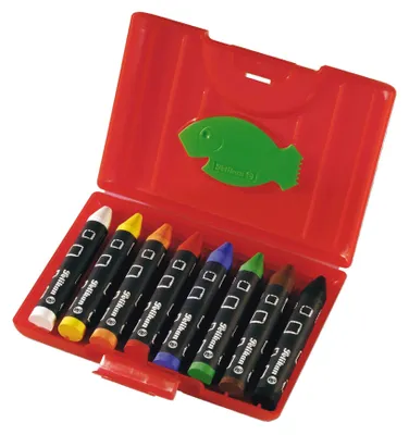 Productafbeelding van Pelikan 720748 Wachsmalstift 665/8 rund 8 Farben Box mit 8 Stück + 1 Schaber(T)