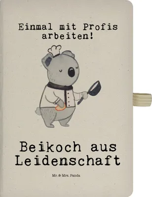 Produktbild von Mr. & Mrs. Panda Tagebuch Beikoch Leidenschaft - Transparent - Geschenk, A5 Notizbuch, buch, Lustig, Spruch, Journal, Gastronomie, Restaurant, Skizzenbuch