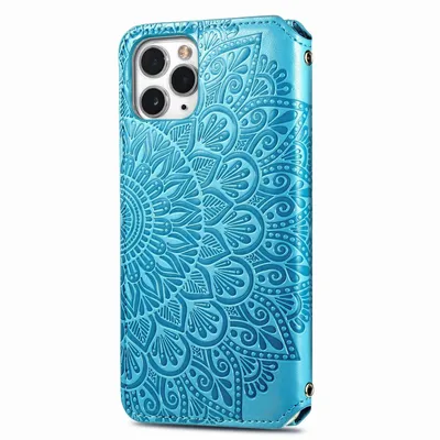 Produktbild von König Design Hülle kompatibel mit Apple iPhone 11 Pro Kunstleder Handyhülle - Handy Case Blau