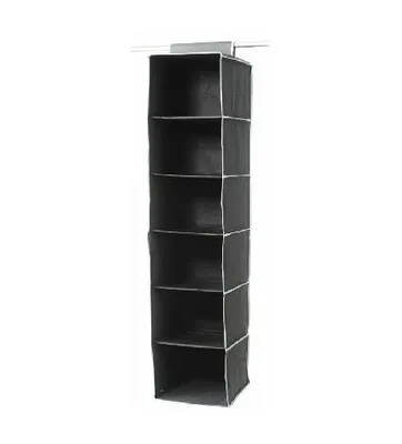 Immagine prodotto di Compactor Organizzazione guardaroba - Organizzatore pensile 30x30x128 cm, 6 scomparti, nero RAN6275