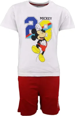 Produktbild von Disney Mickey Maus Kinder Schlafanzug Pyjama kurz – Weiß / 116