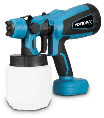 Zdjęcie produktu dla Elektryczny pistolet do natrysku farby - Bezprzewodowy system do natrysku farby o mocy 600W - Pojemnik 1000 ml - Wydajność 400 ml/min - Do akumulatora 18V - Bez akumulatora