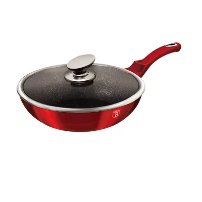 Obrázek produktu pro Mramorovaná pánev wok 28 cm Burgundsko Metalic Line Berlinger Haus BH 1265N