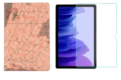 Produktbild von 2in1 Tablet Set für Samsung Galaxy Tab A7 SM-T500 T505 10.4 Zoll mit Magnet Cover Auto Sleep/Wake Ruhemodus + Schutzfolie Hülle Smart Case Hartglas
