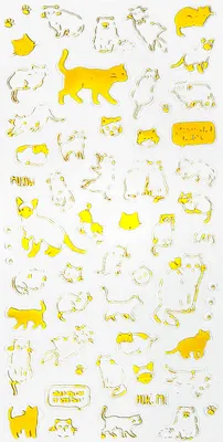 Produktbild von Oblique Unique 60 Katzen Sticker Kätzchen Aufkleber im Retro Vintage Style für Verzierung Scrapbooking Basteln gold