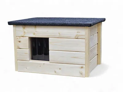 Produktbild von Katzenhaus Hundehütte Rustica Outdoor Haus wetterfest Katzenhöhle Holz XXl Neu Naturlisch