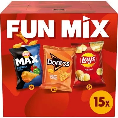 Image de Lay's Fun Mix Pack de 15 413g - Variété de chips croustillantes pour les fêtes et les collations