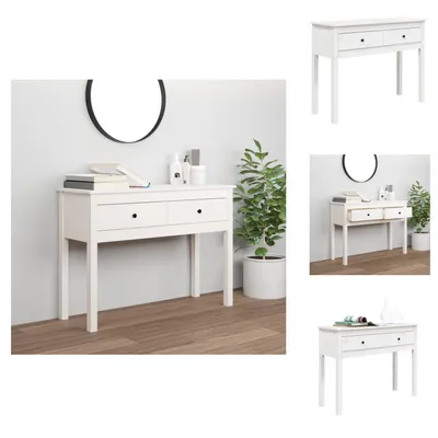 Immagine prodotto di vidaXL Consolle bianca 100x35x75 cm in legno di pino massiccio - Tavolini