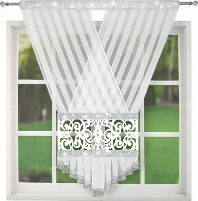 Produktbild von Amora Flächenvorhang 120x150 Zirkonia durchbrochen, Weiß