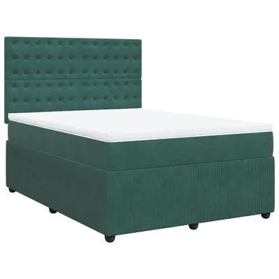 Produktbild von Boxspringbett mit Matratze Dunkelgrün 160x200 cm Samt