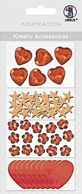 Produktbild von Kreativ Accessoires Motiv 50 Herzen, Blüten Sterne rot