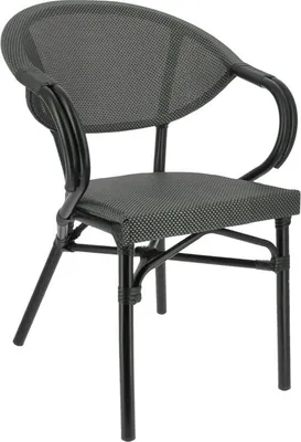 Image de Fauteuil de terrasse en TEXTYLENE Noir pour Exterieur