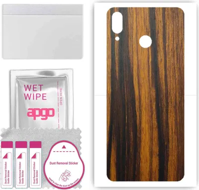 Produktbild von apgo Rückseite Schutzfolie, Skin, kompatibel mit Honor Play, Hinten Displayschutzfolie aus Vinylfolie, kratzfest, einfache Montage - Tigerwood