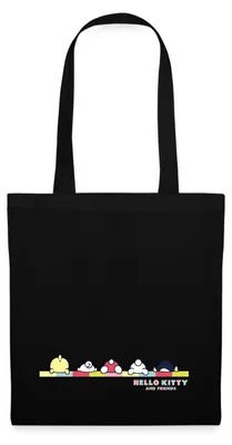 Produktbild von Spreadshirt Hello Kitty And Friends Pose Stoffbeutel, One size, Schwarz