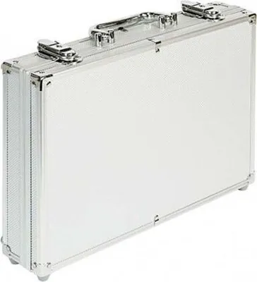 Produktbild von Münzkoffer ALU mit 5 roten Münztableaus für 200 Münzen oder Münzkapseln bis 34 mm Ø