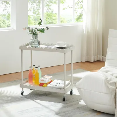 Produktbild von Servierwagen 'Bolmanralu' Rollwagen mit 2 Ebenen 60 x 61 x 31 cm Metallrahmen Grau