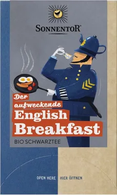 Produktbild von Sonnentor Der aufweckende English Breakfast Tee | -Schwarztee | 18 Teebeutel