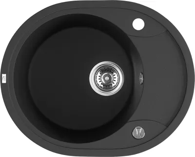 Produktbild von Design Granitspüle 1 Becken mit kurzer Abtropffläche Schwarz
