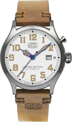 Produktbild von Herrenuhr silberfarben mit Lederarmband – UMF Ruhla Modell: 1256-1