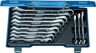 Produktbild von GEDORE 7 R-012 Satz Maulschlüssel mit Ringratsche 12-teilig 8-19 mm, 2297442