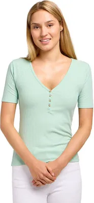 Produktbild von Lee Henley Kurzarm-t-shirt Mit V-ausschnitt Grün XL Frau Grün XL