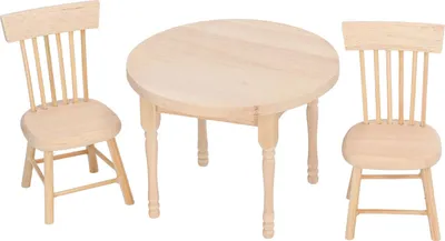 Produktbild von Puppenhaus-Ess-Set im Maßstab 1:12, Retro-Design, Puppenhaus-Miniatur, runder Tisch, Stuhl, Möbel