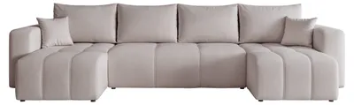Zdjęcie produktu dla HuskyMeble Narożnik PEDRI z funkcją spania i pojemnikiem na pościel Kształt U, Rozkładana sofa, Rogówka - Jasnoszary - Manila 15