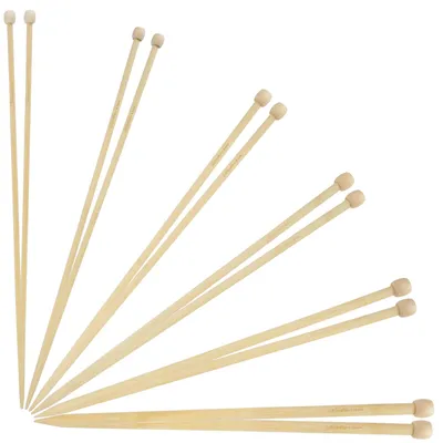 Jumbo Bambus Stricknadeln Set, 6 Größen 6-12 mm, 16"