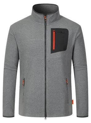 Produktbild von Blue Wave Herren Fleecejacke Mirco mit Stehkragen - Jacke mit Reißverschluss in Grau Größe 5XL