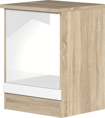 Produktbild von Herdumbauschrank - 60 cm breit - Weiß Sonoma Eiche – Salerno