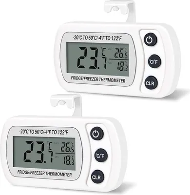 Obrázek produktu pro Digitální vodotěsný teploměr do ledničky s LCD displejem a funkcí zaznamenávání maximálních/minimálních teplot
