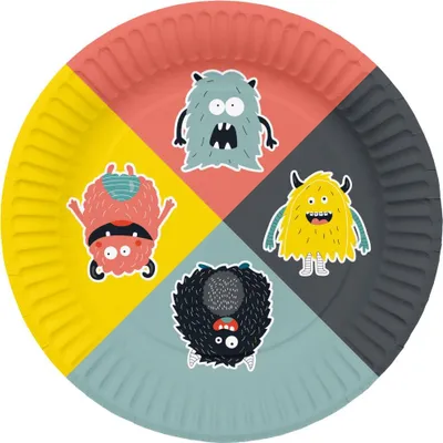 Produktbild von 8 Monster Festival Pappteller 23cm