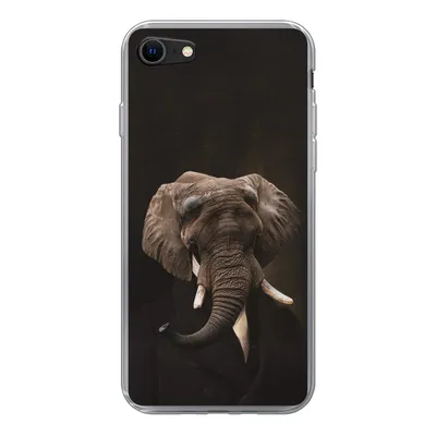 Produktbild von MuchoWow® Handyhülle Schutzhülle Hülle für iPhone SE 2022 Elefant - Tiere - Kunst Silikon Softcase Handy Hülle - Schutzhülle
