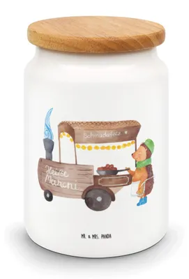 Produktbild von Mr. & Mrs. Panda Teedose Igel Maronen - Weiß - Geschenk, Aufbewahrungsdose, Kastanien, Duft, Winter, zuckerdose, Frischhaltedose, behälter, Keksdose, Kaffeedose