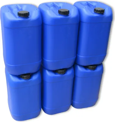 Produktbild von kanister-vertrieb® 6 Stück 25 Liter 25 L Kanister Camping Outdoor Wasserkanister lebensmittelecht Farbe blau inkl. Etikett (6x25 knb)