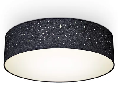 Produktbild von B.K.Licht - Deckenlampe, Lampenschirm mit Sterneneffekt, Lampenschirm aus Stoff,