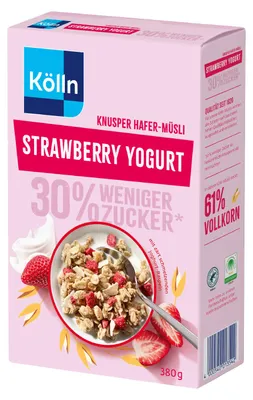 Productafbeelding van Kölln Müsli Knusper Aardbeienyoghurt, 30% minder suiker, 380g