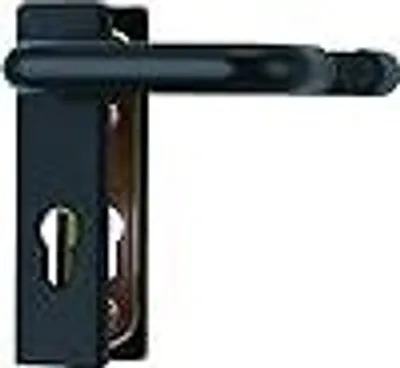 Produktbild von ABUS Beschlag KFG für Feuerschutztüren - mit beidseitigem Drücker - kurzes, kantiges Abdeckschild - 21523 - Schwarz