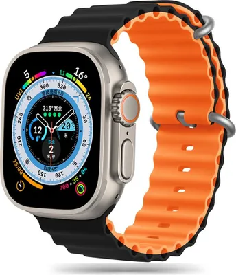 Produktbild von Tech-Protect Iconband Pro Apple Watch 4 / 5 / 6 / 7 / 8 / 9 / Se / Ultra 1 / 2 (42 / 44 / 45 / 49 Mm) Schwarz/Orange