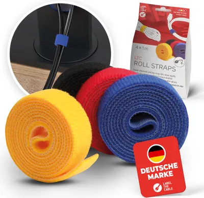 Immagine prodotto di LABEL THE CABLE Fascetta con chiusura a strappo 1m, 4pz 4 colori