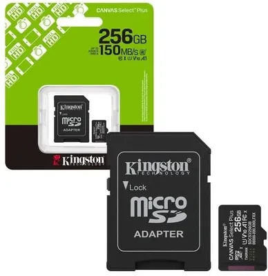 Kingston Canvas Select Plus microSD 256GB met SD-adapter - foto 1