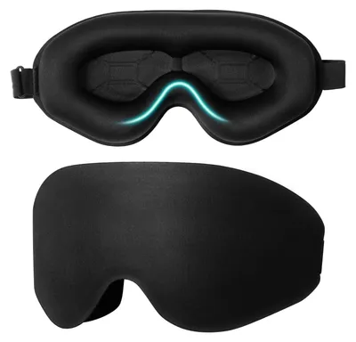 Productafbeelding van Slaapmasker oogmasker - 100% lichtdicht - 3D - Verstelbare oogschelp - Zwart - Voor slapen en reizen