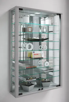 Image de VCM vitrine murale vitrine vitrée Vitrosa vitrine vitrée mini miroir argenté