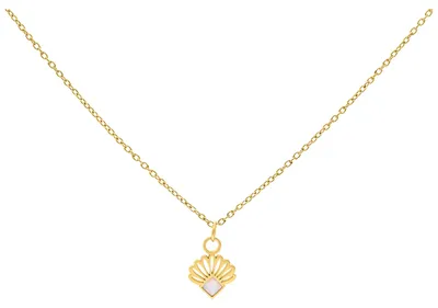 Produktbild von Wildcat Halskette - Synthetic Opal Fan Kette - Gold - Chirurgenstahl 316L - wasserfest, langlebig, hautverträglich, Gold