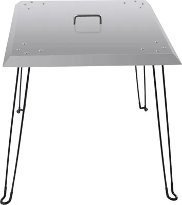 Produktbild von Hitzedeflektor für Feuerschale - Brennerabdeckung - Edelstahl - 61×61×61 cm - Quadratisch - Tragegriff - Armeegrün