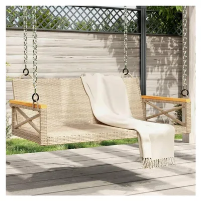Produktbild von Hängebank Beige 109x62x40 cm Poly Rattan