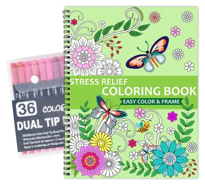 Produktbild von Malbuch für Erwachsene, 3-teiliges Set - 30 einzigartige Designs - Mandala-Motive - Spiralbindung - 28 x 20 cm - Entspannung - Malbücher