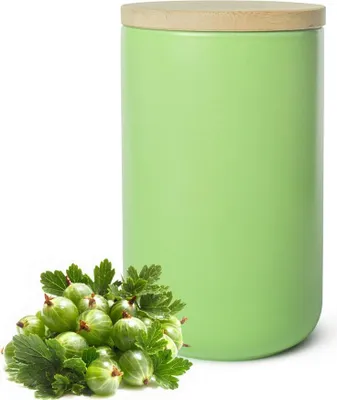 Produktbild von Vorratsdose Grün aus Porzellan mit Holzdeckel Vorratsbehälter Dose Vorratsglas Aufbewahrungsdose