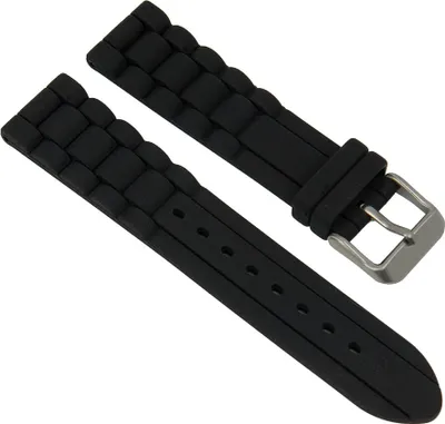 Produktbild von Uhrenarmband Herren Silikon schwarz 27284S, Stegbreite:22mm