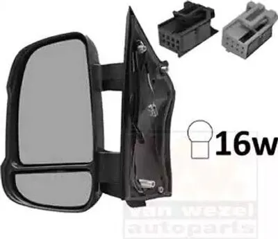 Produktbild von VAN WEZEL 0983803 Außenspiegel Seitenspiegel Links für FIAT Ducato Kastenwagen (250, 290) Konvex
